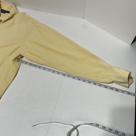 Ralph Lauren Blake Button Down Shirt, XL, Yellow, Long Sleeve, Blue Pony - Picture 11 of 12